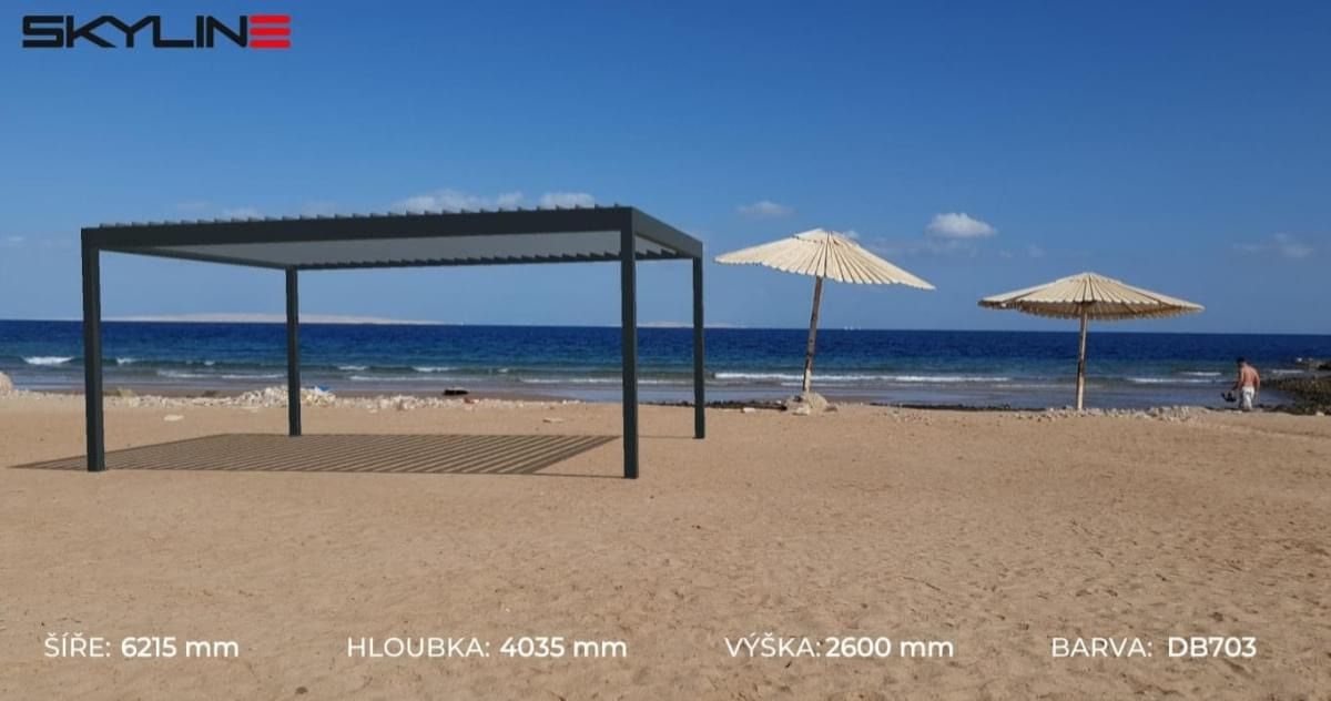 Vygenerovaná pergola na pláži